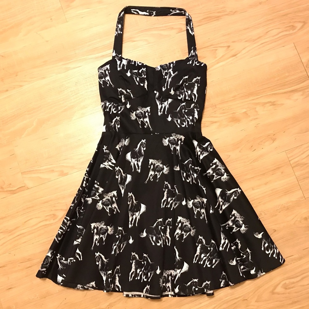 Dollz & Dames Dress 50’s style Pony Print M